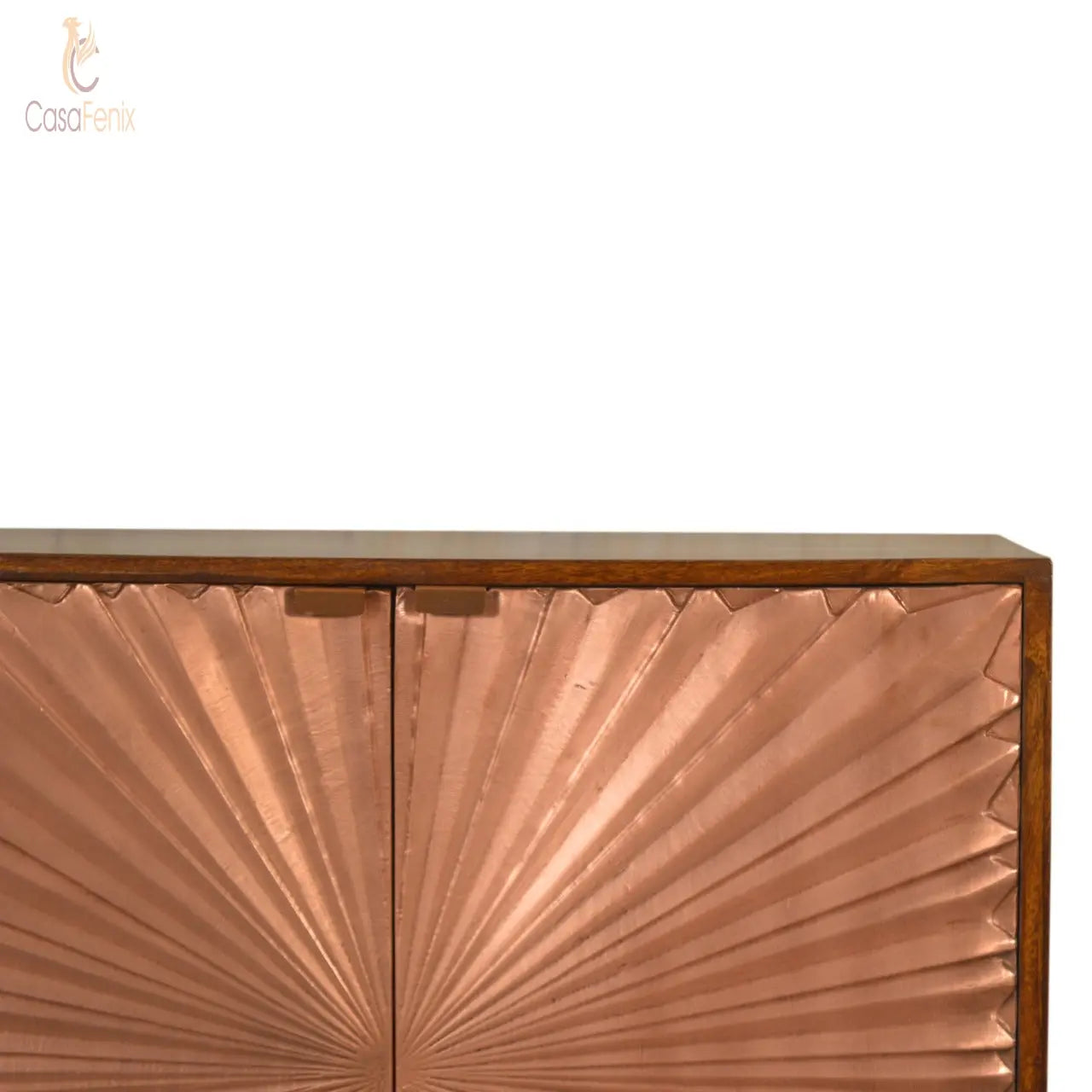 Manila Copper Cabinet 2 Metal Fronted Door Storage Cupboard Nordic Design - CasaFenix