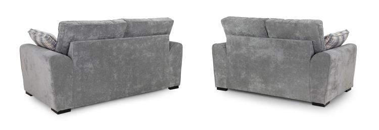 Maxwell Plush Velvet Fabric Sofa in Grey 1, 2, 3 Seat, 4 Seat Corner Settee & Footstool Sofa CasaFenix