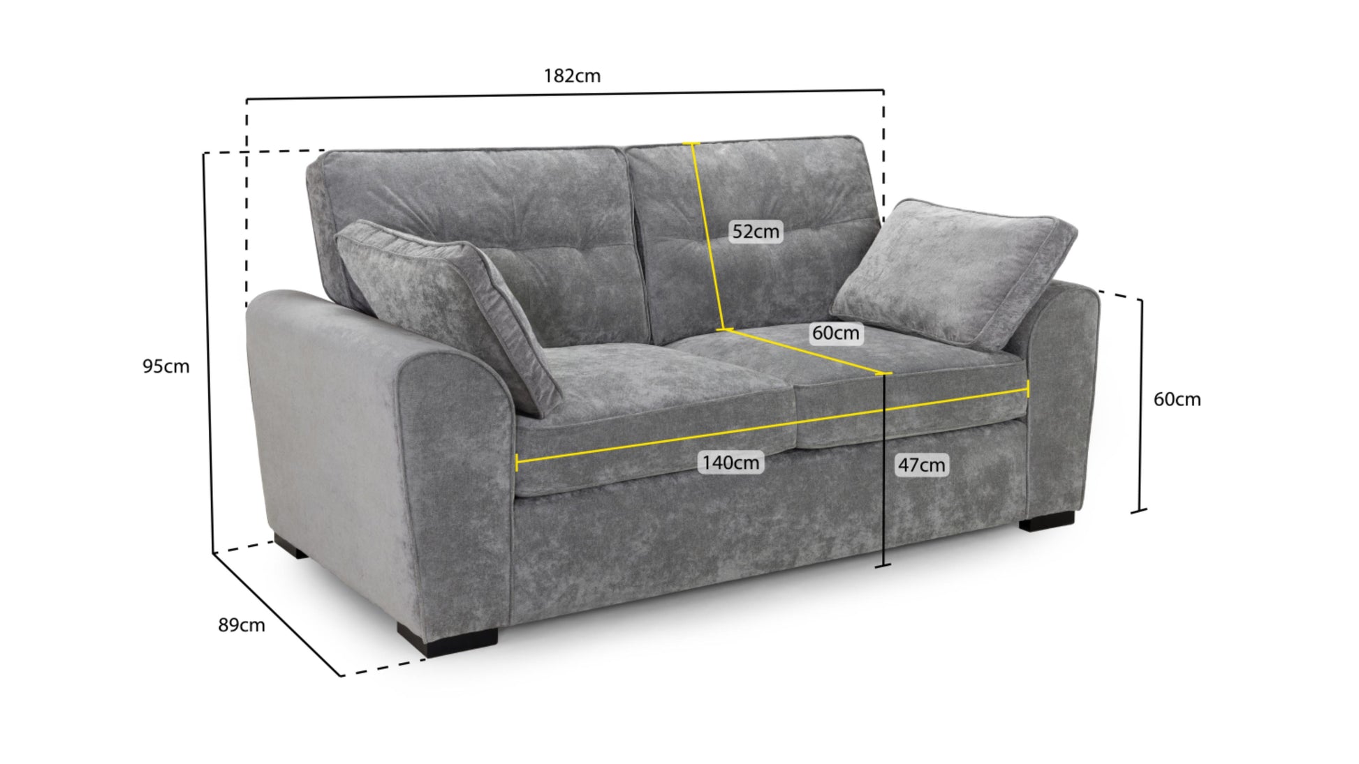 Maxwell Plush Velvet Fabric Sofa in Grey 1, 2, 3 Seat, 4 Seat Corner Settee & Footstool Sofa CasaFenix