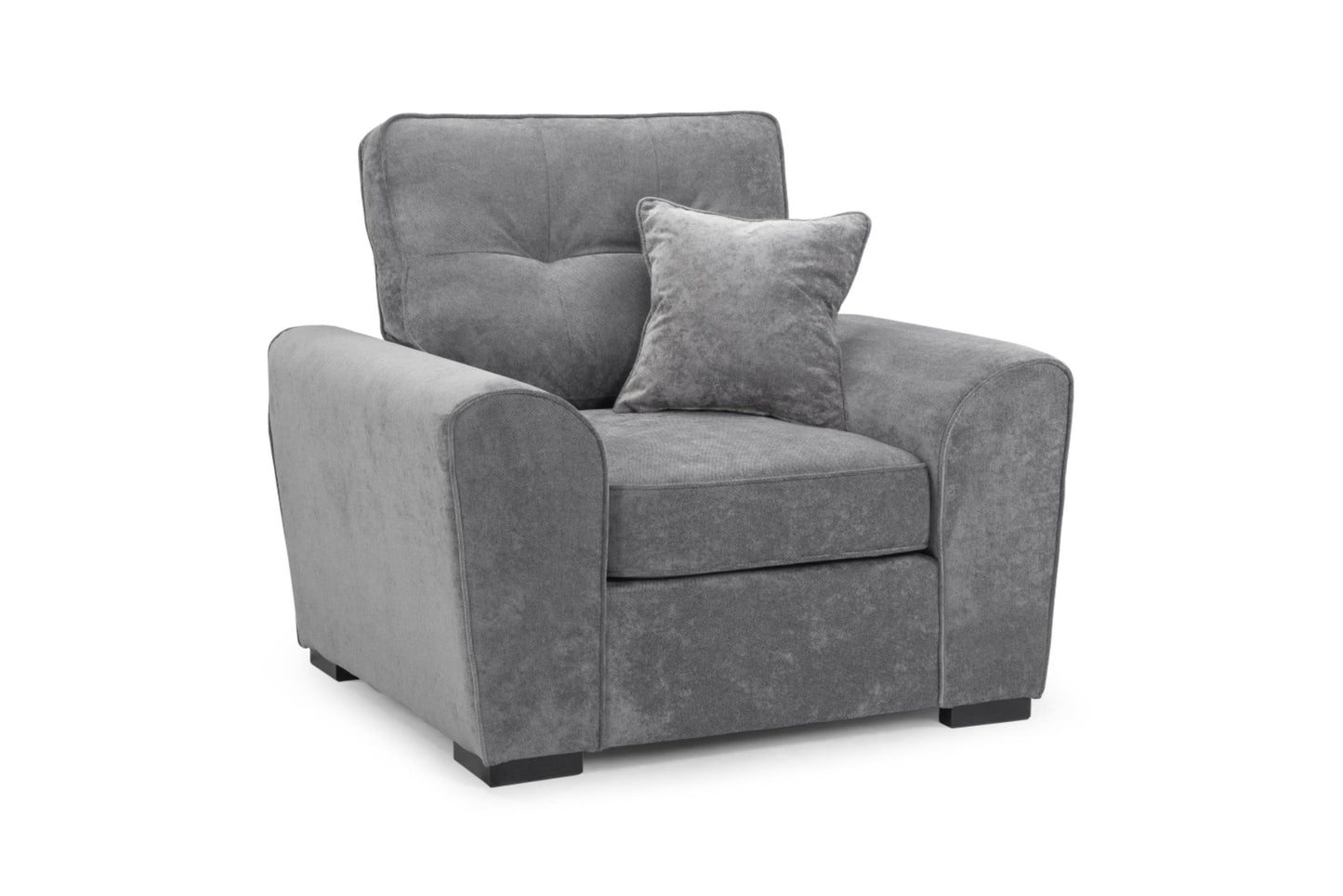 Maxwell Plush Velvet Fabric Sofa in Grey 1, 2, 3 Seat, 4 Seat Corner Settee & Footstool Sofa CasaFenix