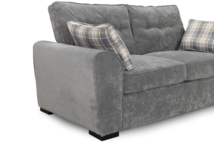 Maxwell Plush Velvet Fabric Sofa in Grey 1, 2, 3 Seat, 4 Seat Corner Settee & Footstool Sofa CasaFenix