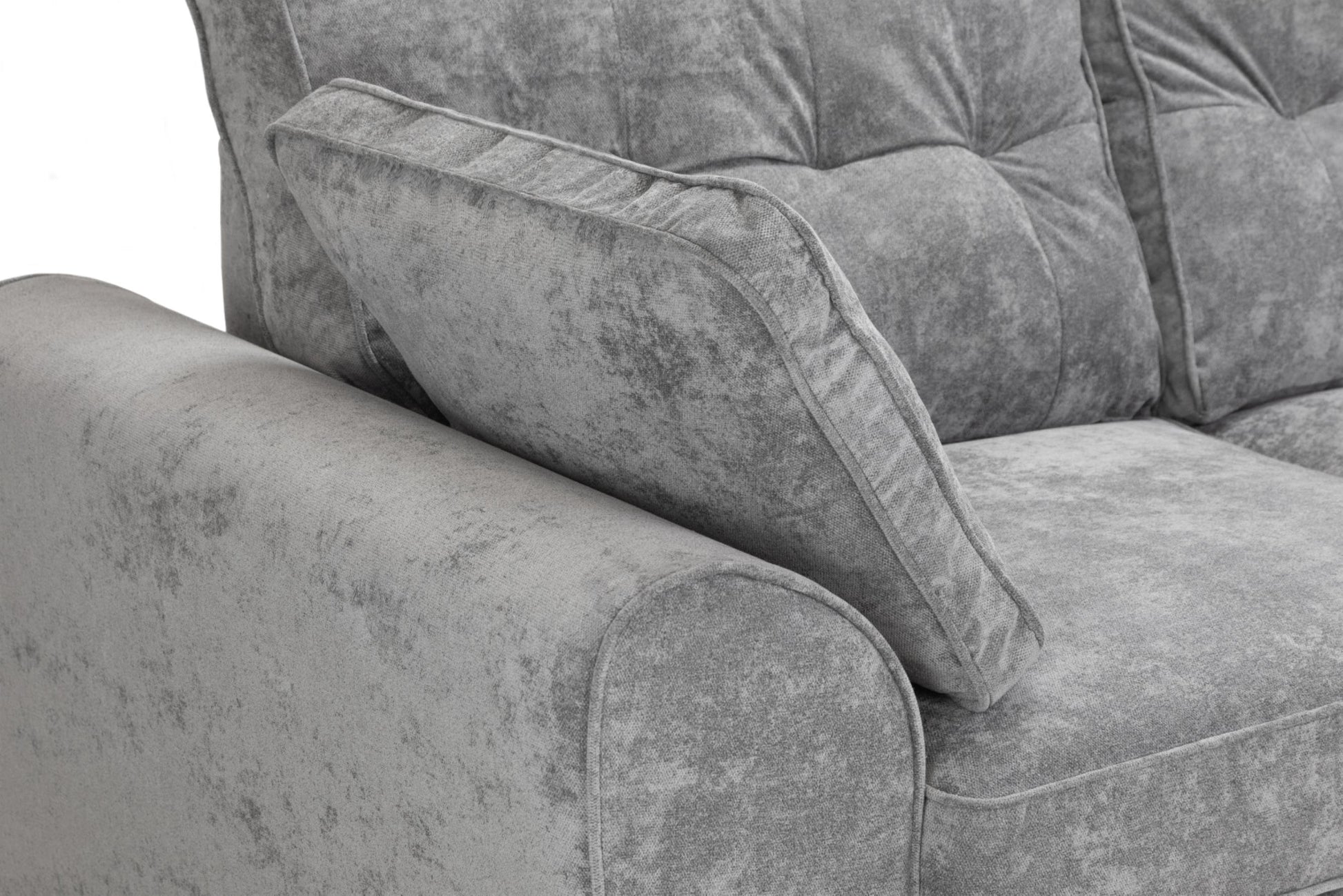 Maxwell Plush Velvet Fabric Sofa in Grey 1, 2, 3 Seat, 4 Seat Corner Settee & Footstool Sofa CasaFenix