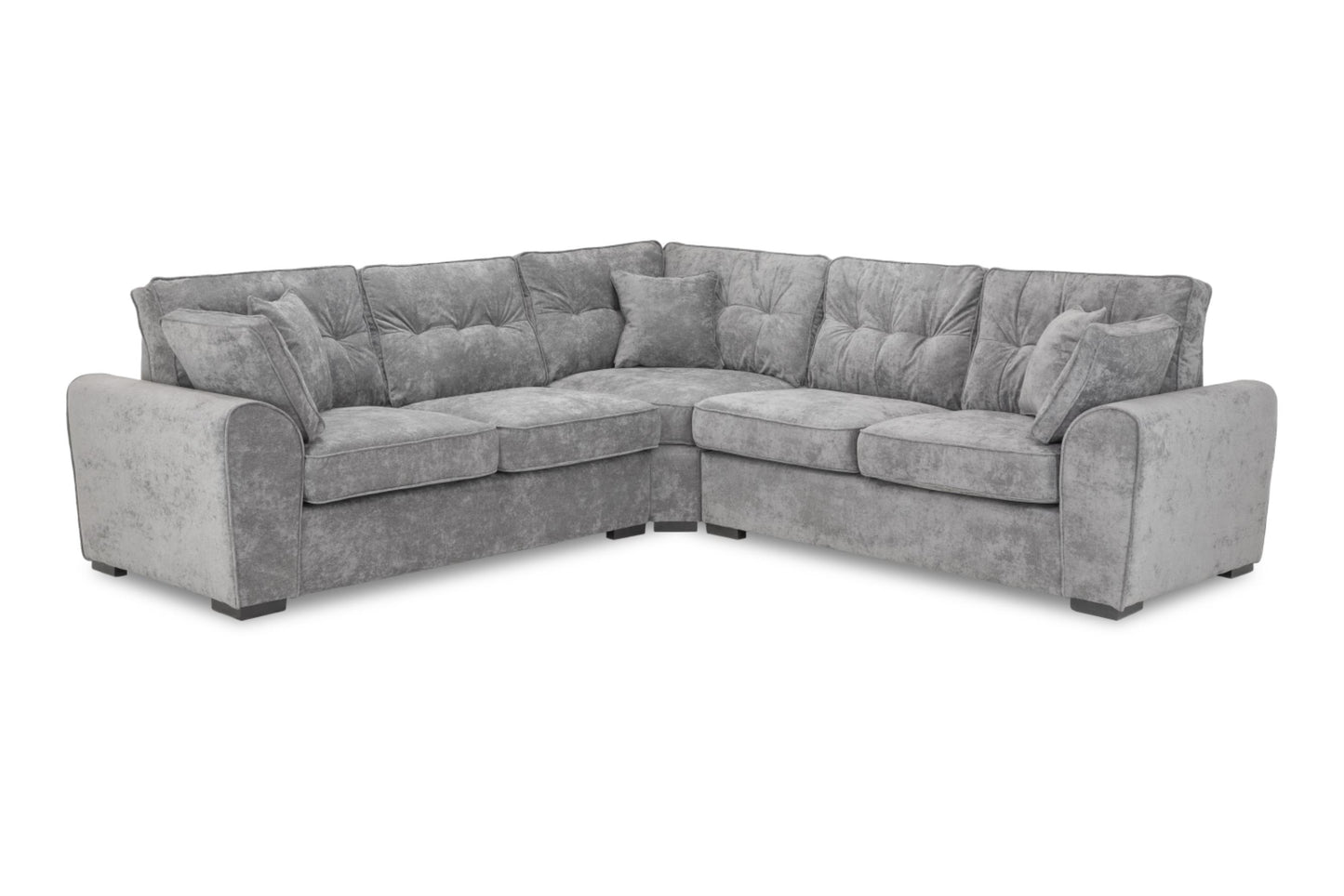 Maxwell Plush Velvet Fabric Sofa in Grey 1, 2, 3 Seat, 4 Seat Corner Settee & Footstool Sofa CasaFenix