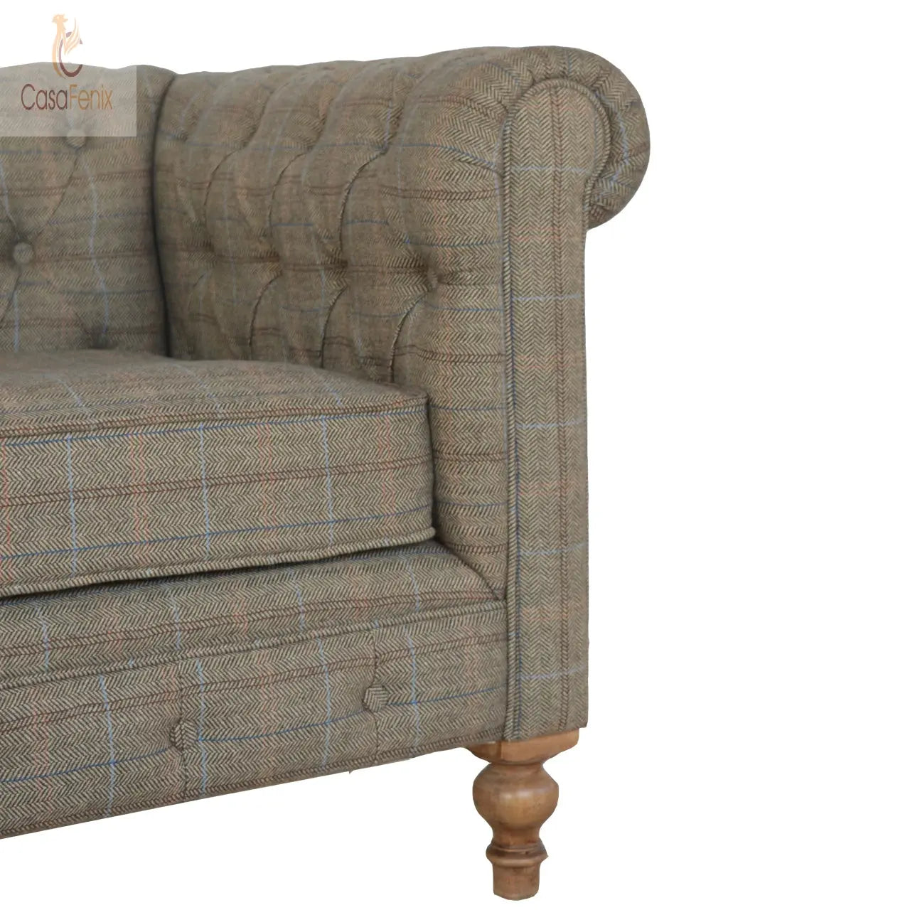 Multi Tweed 2 Seater Chesterfield Sofa - CasaFenix