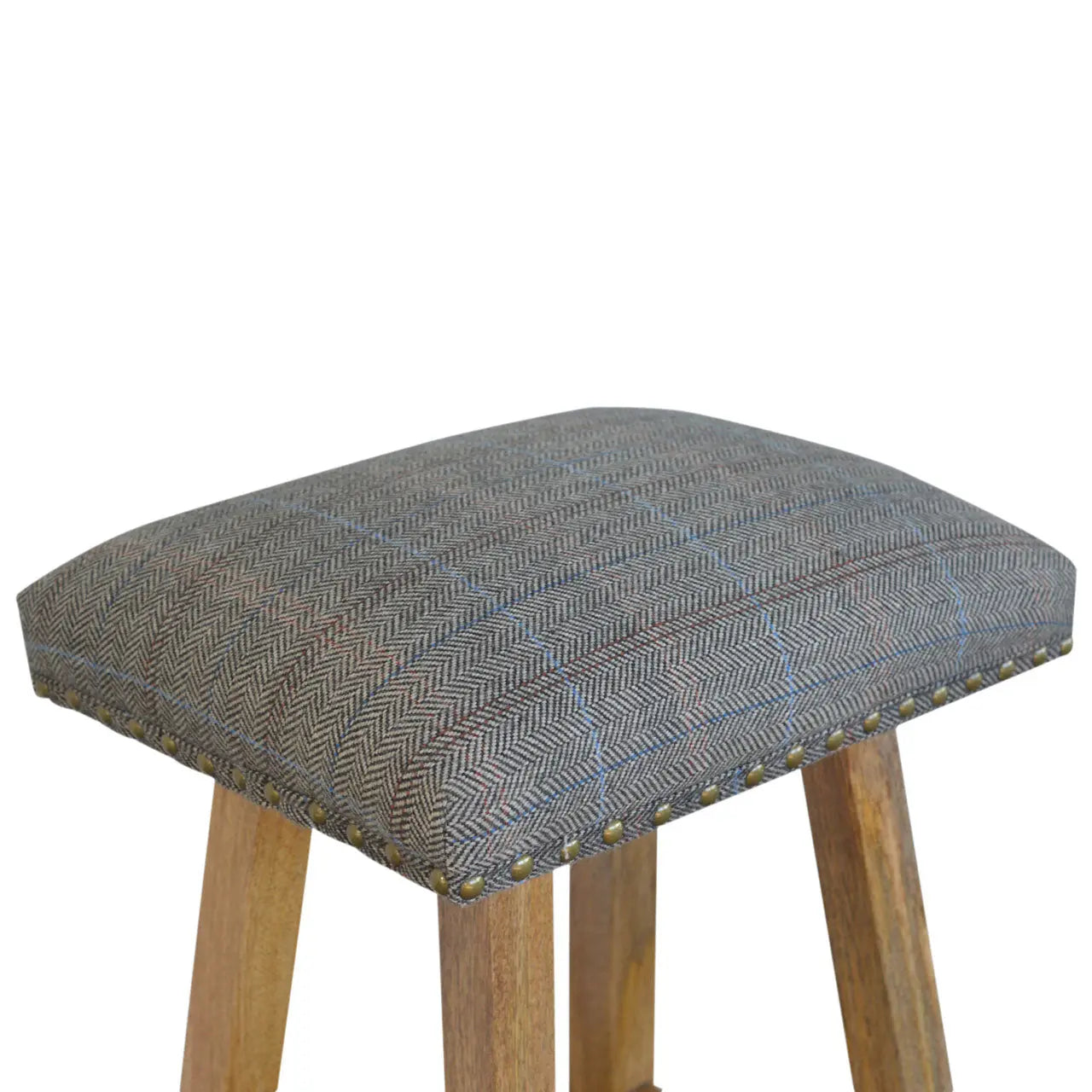 Multi Tweed Bar Stool 100% solid mango wood - CasaFenix