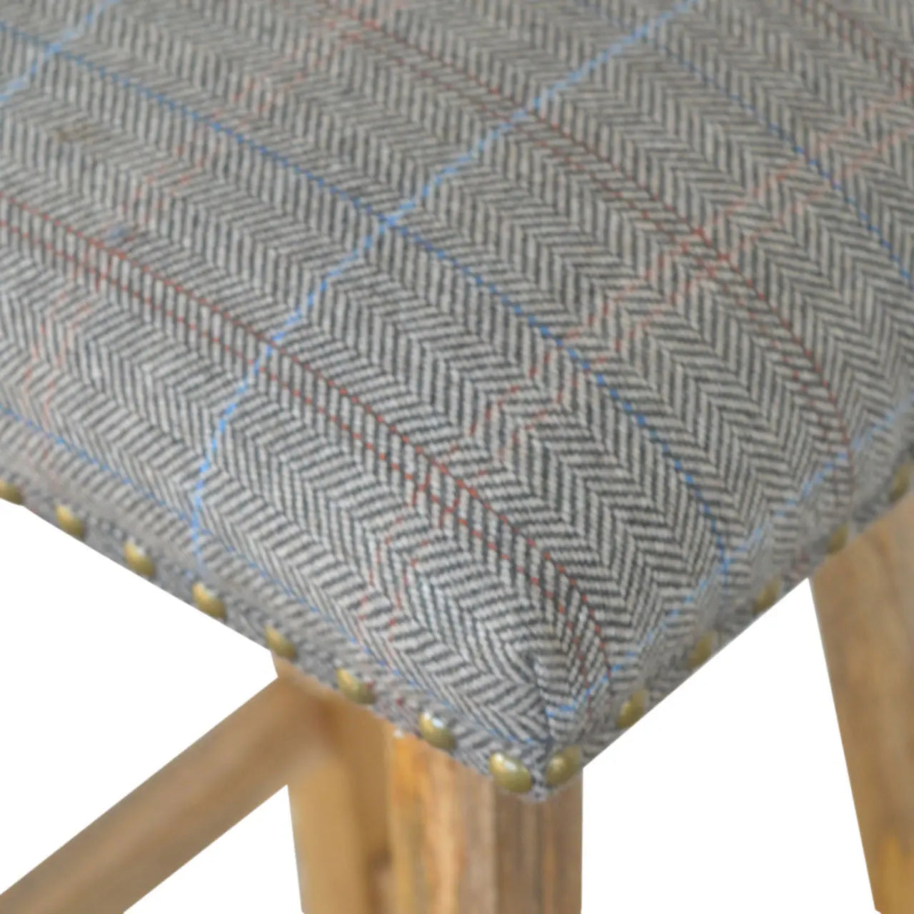 Multi Tweed Bar Stool 100% solid mango wood - CasaFenix