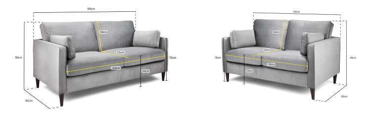 Munich Fabric Sofa in Grey available in 1, 2, 3 Seat, 4 Seat Corner Sofa CasaFenix