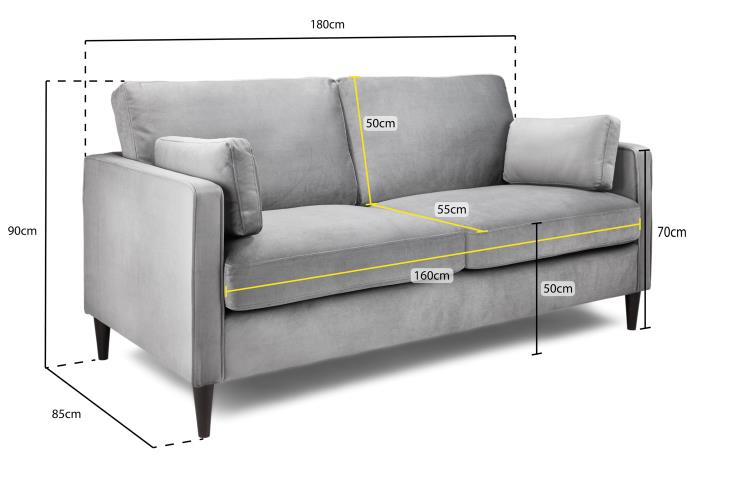 Munich Fabric Sofa in Grey available in 1, 2, 3 Seat, 4 Seat Corner Sofa CasaFenix