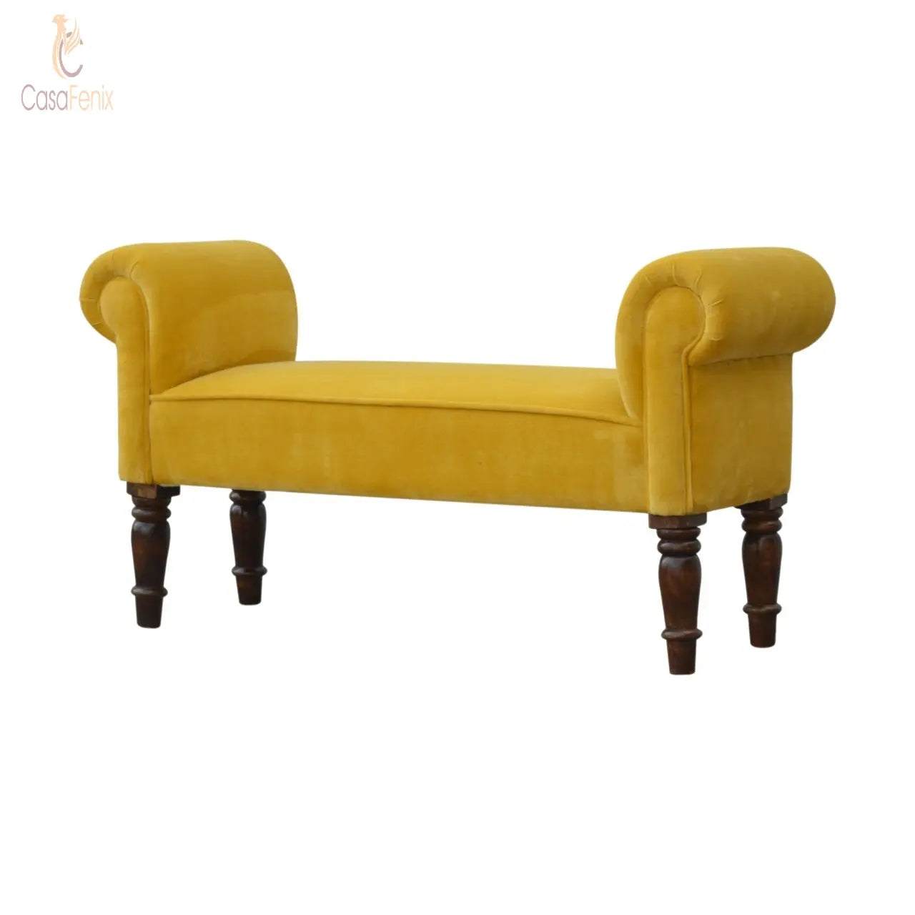 Mustard Velvet Bench Bedroom Seat Benches CasaFenix