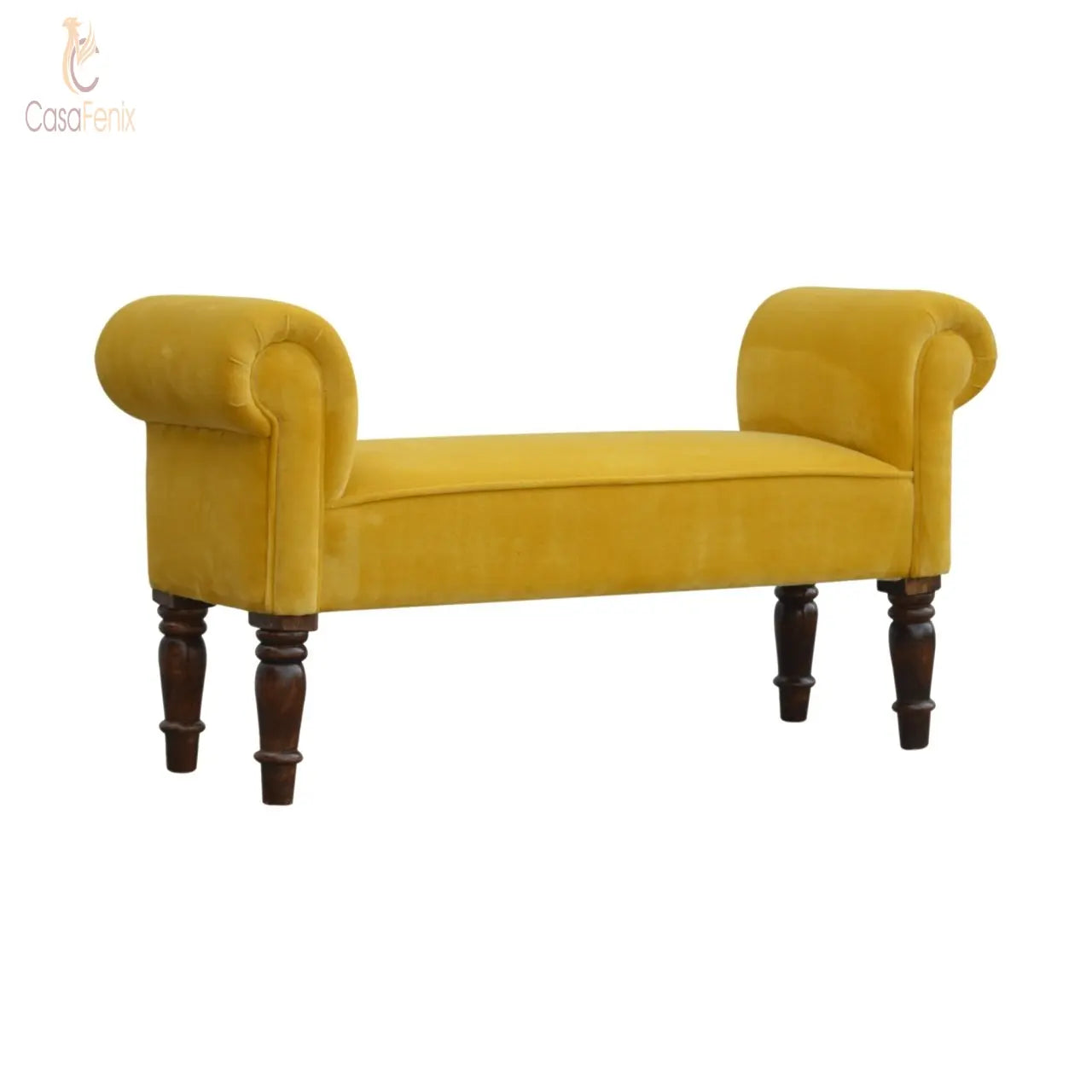 Mustard Velvet Bench Bedroom Seat Benches CasaFenix