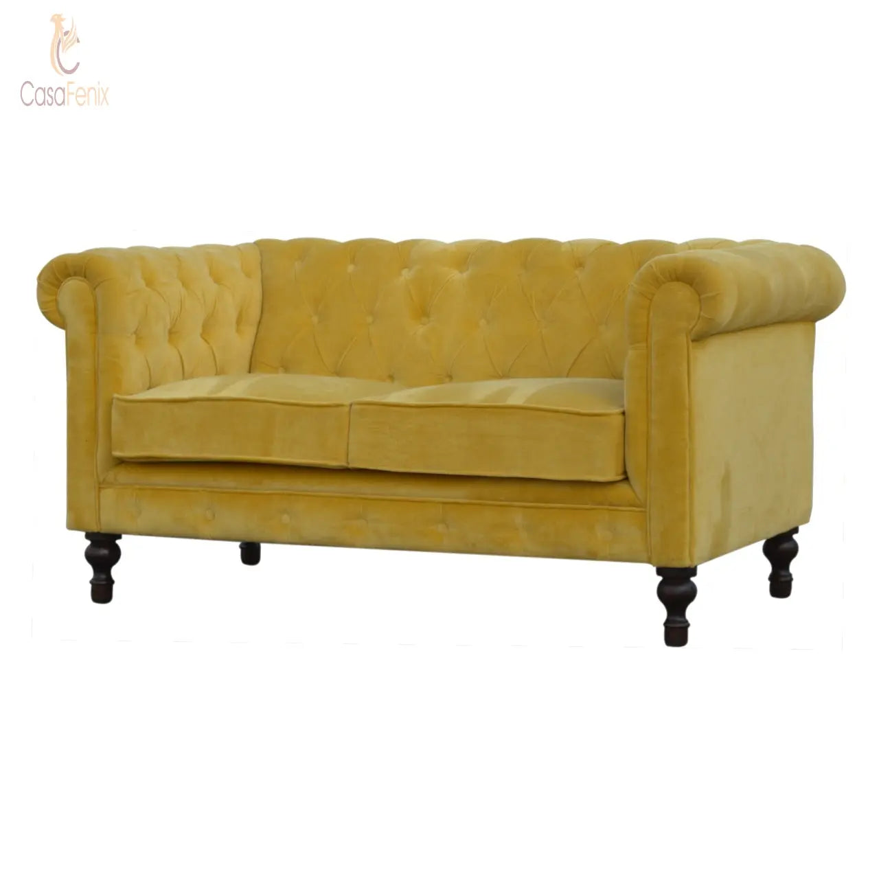 Mustard Velvet Chesterfield Sofa Sofa CasaFenix