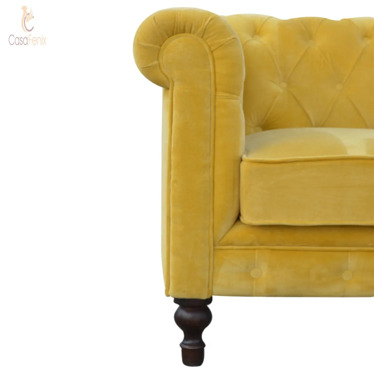 Mustard Velvet Chesterfield Sofa Sofa CasaFenix