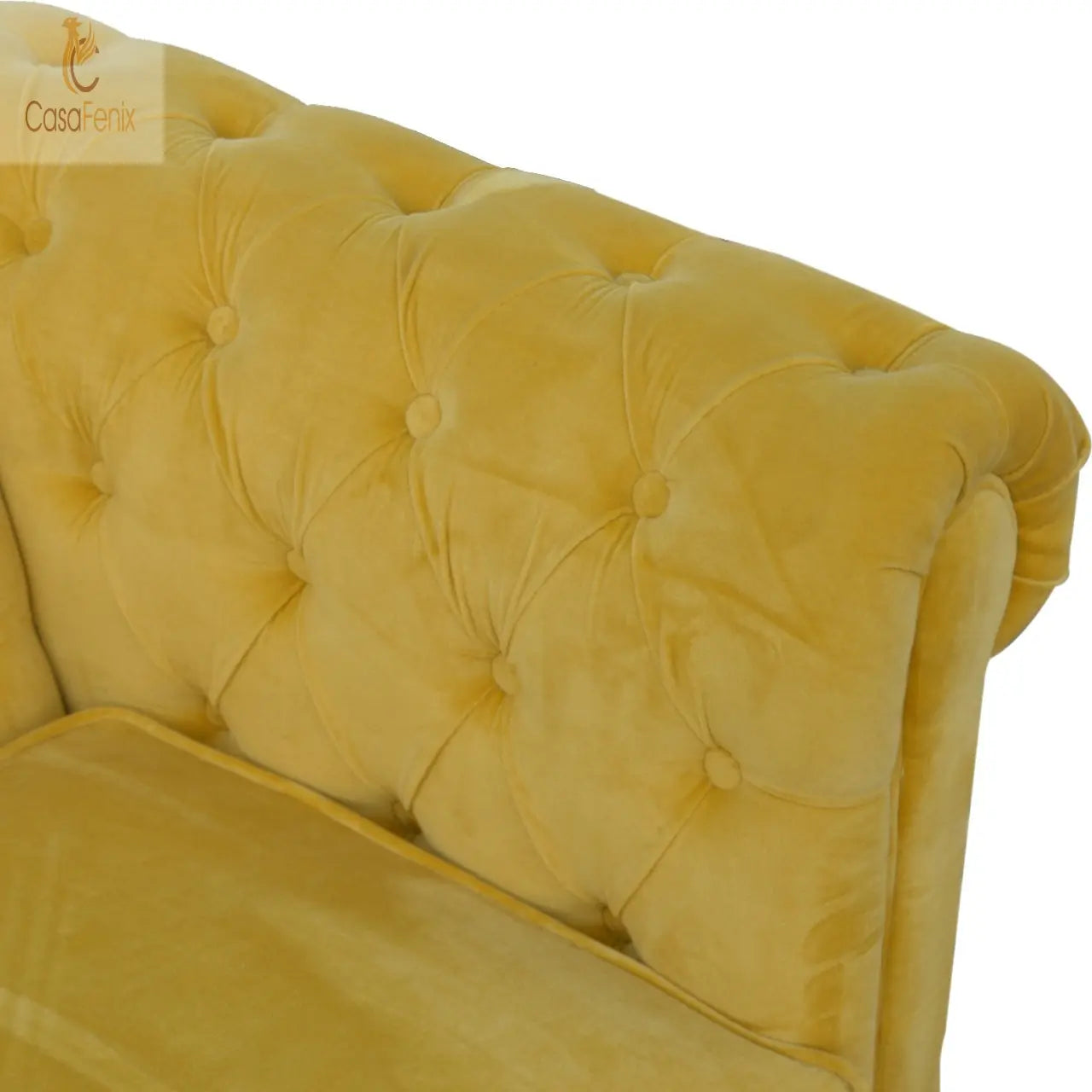 Mustard Velvet Chesterfield Sofa Sofa CasaFenix