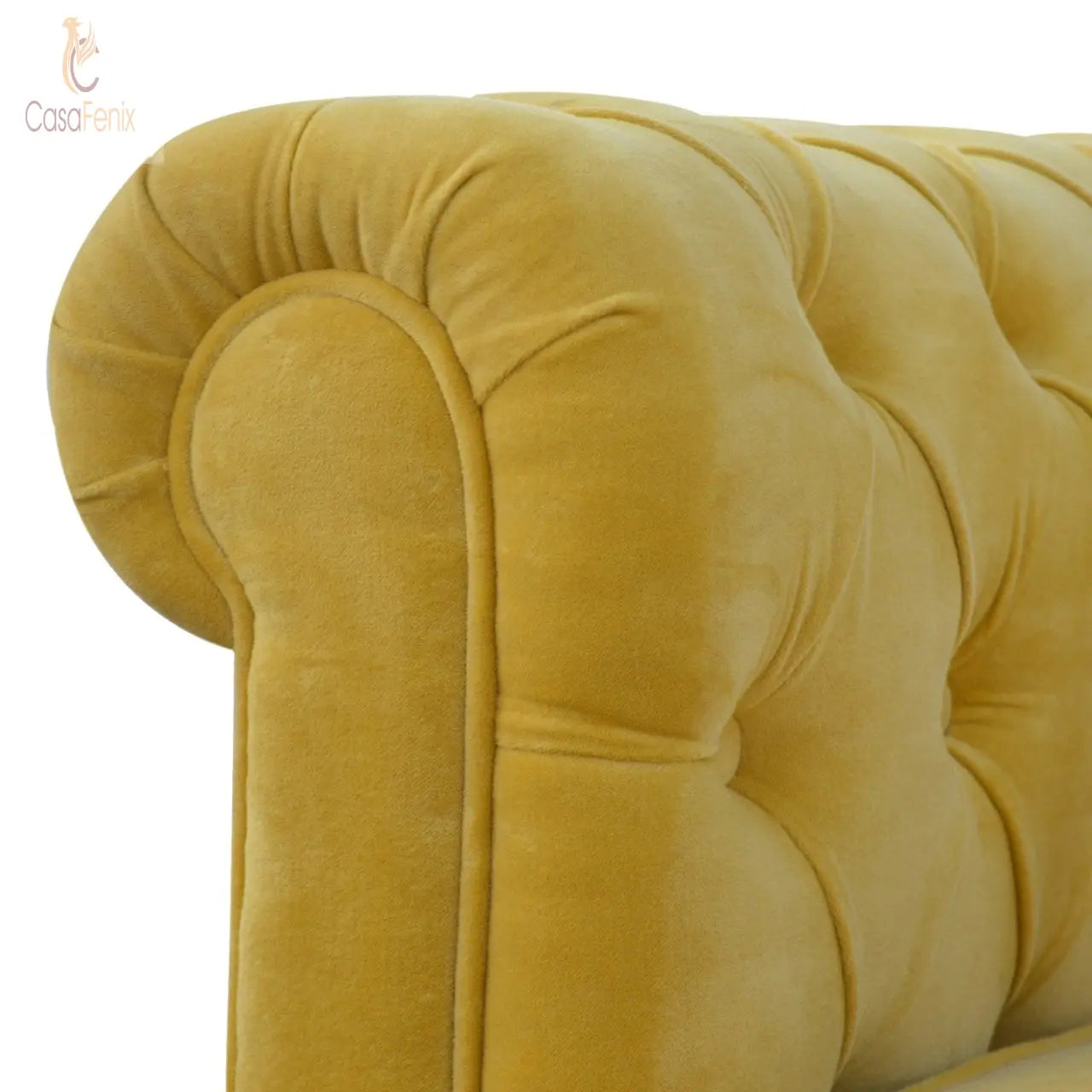 Mustard Velvet Chesterfield Sofa Sofa CasaFenix