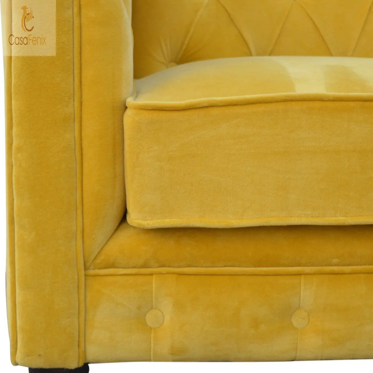 Mustard Velvet Chesterfield Sofa Sofa CasaFenix