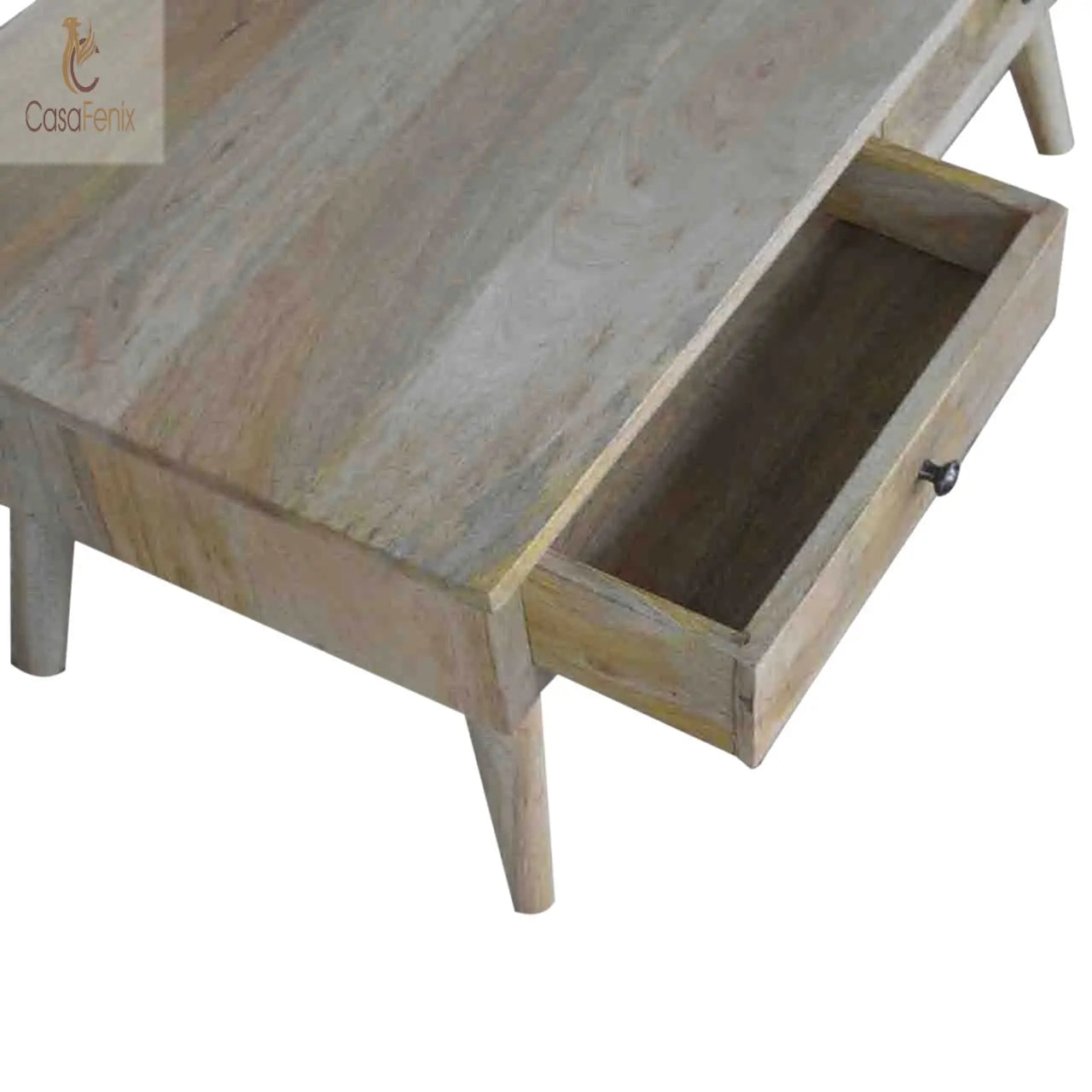 Nordic Style 2 Drawer Coffee Table 100% Mango Wood - CasaFenix