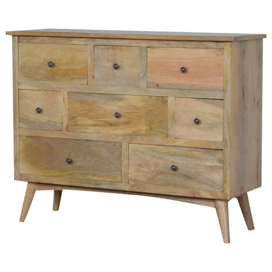 Nordic Style Chest with 8 Drawers 100% solid mango wood - CasaFenix