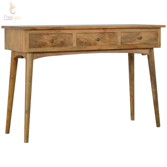 Nordic Style Console Table with 3 Drawers 100% solid mango wood - CasaFenix