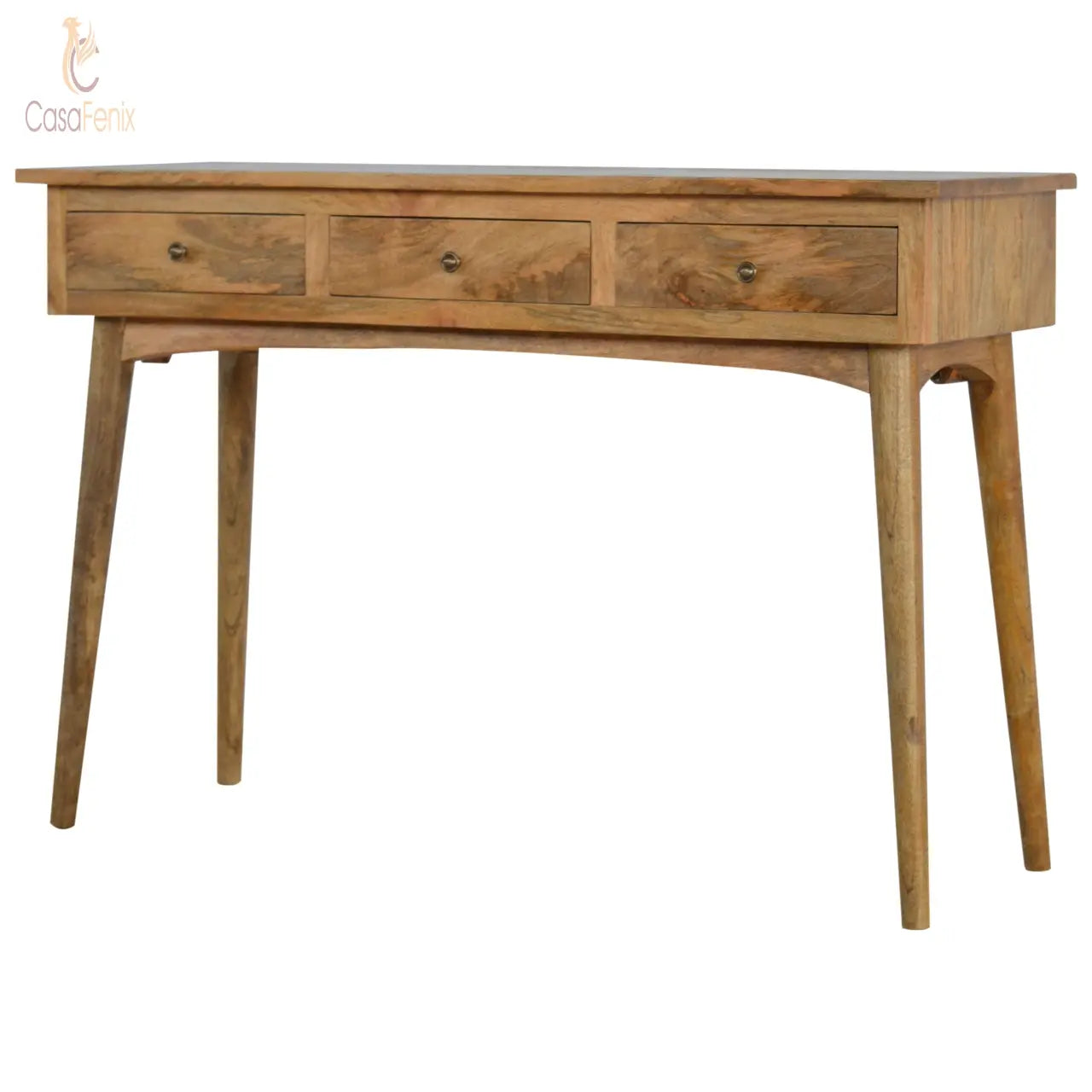 Nordic Style Console Table with 3 Drawers 100% solid mango wood - CasaFenix