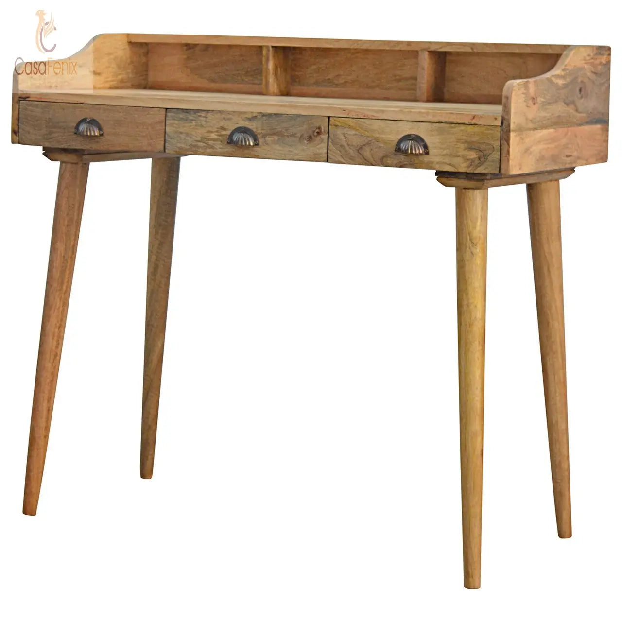 Nordic Style Gallery Back Writing Desk 100% solid mango wood - CasaFenix