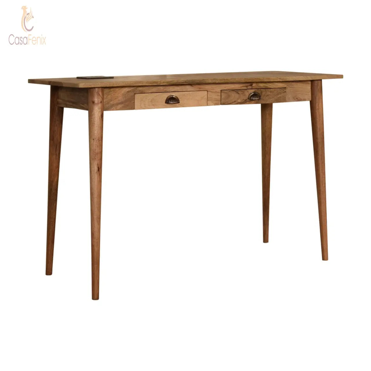 Nordic Style Writing Desk with 2 Drawers and Laptop Desk. 3 pin plug socket and USB port - CasaFenix