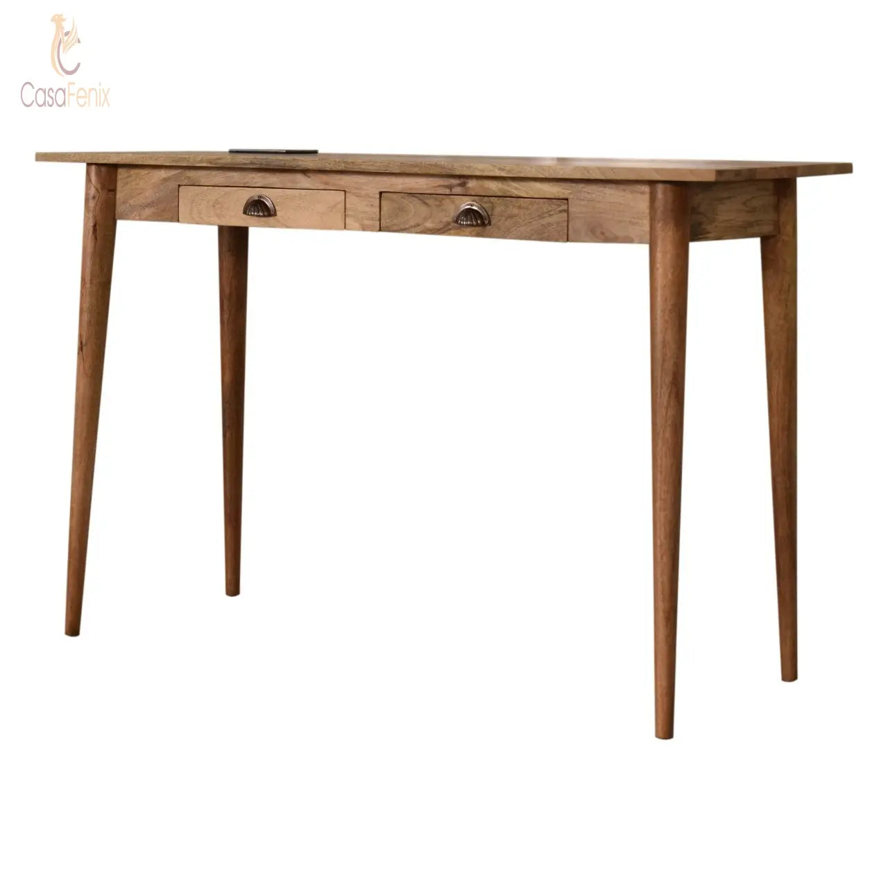 Nordic Style Writing Desk with 2 Drawers and Laptop Desk. 3 pin plug socket and USB port - CasaFenix