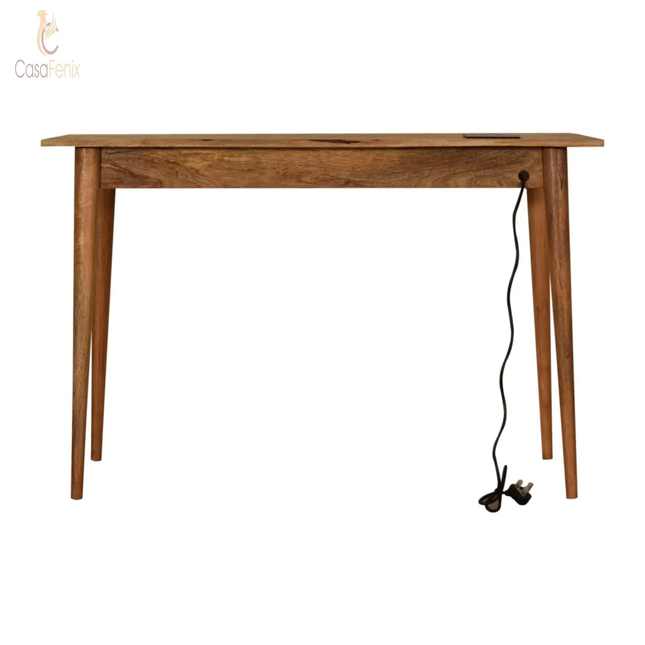 Nordic Style Writing Desk with 2 Drawers and Laptop Desk. 3 pin plug socket and USB port - CasaFenix