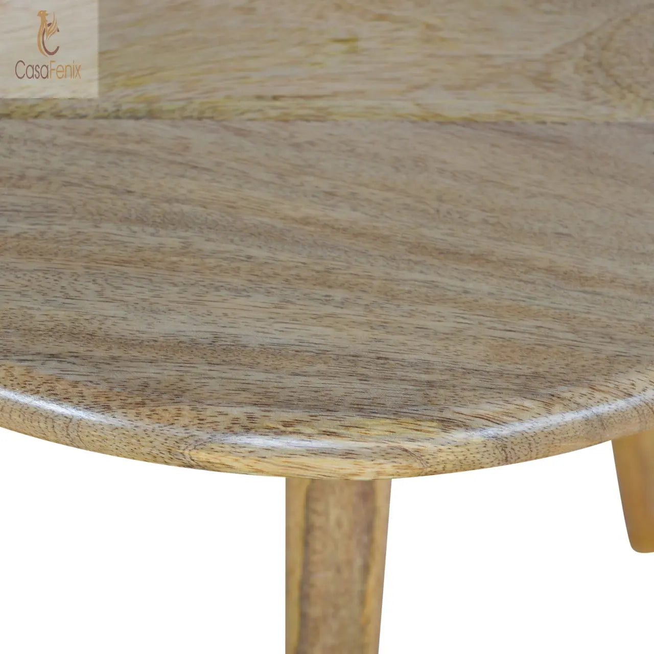 Oak-ish Nordic 3 Nesting Stools 100% Solid Mango Wood - CasaFenix