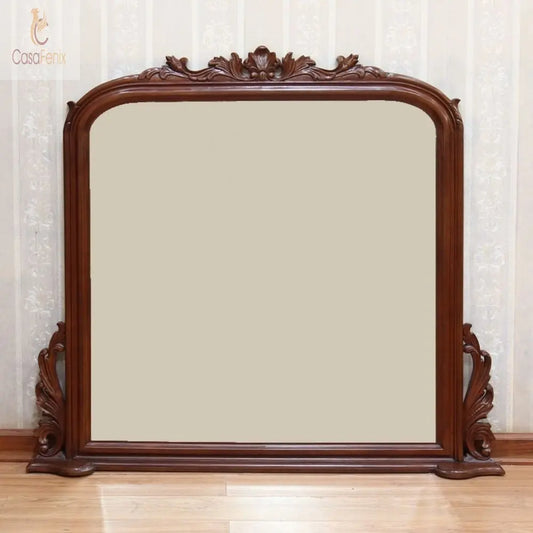 Overmantle Mirror Over Mantle Mirror Solid Mahogany - CasaFenix