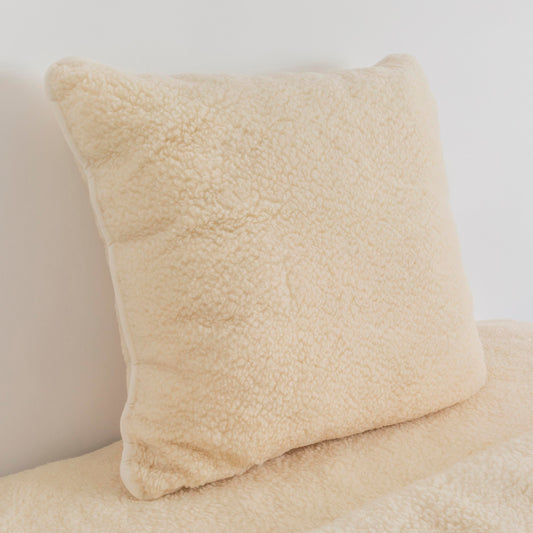 100% Merino Wool Pillow - Natural Cream / White - CasaFenix