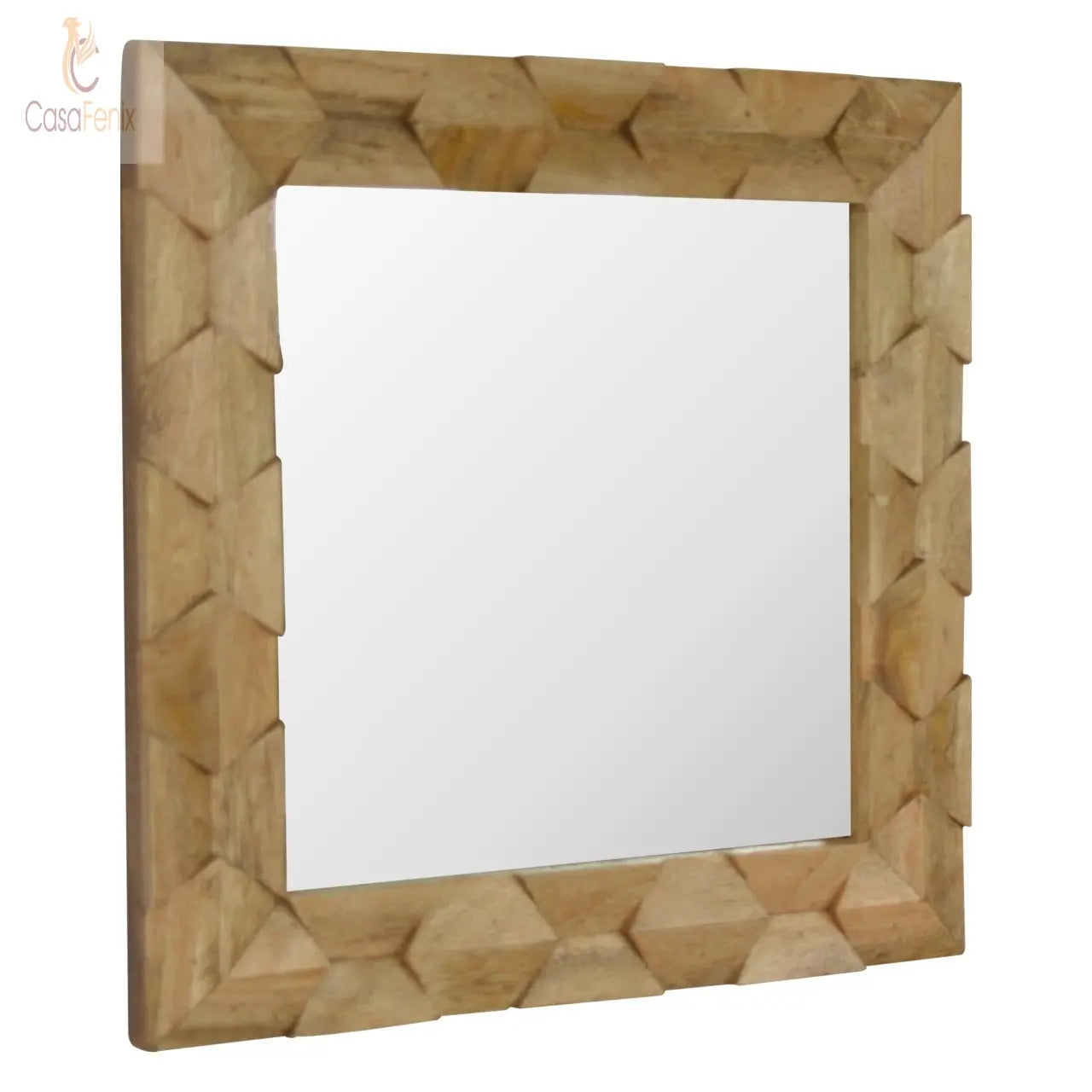 Pineapple Carved Square Wall Mirror - CasaFenix