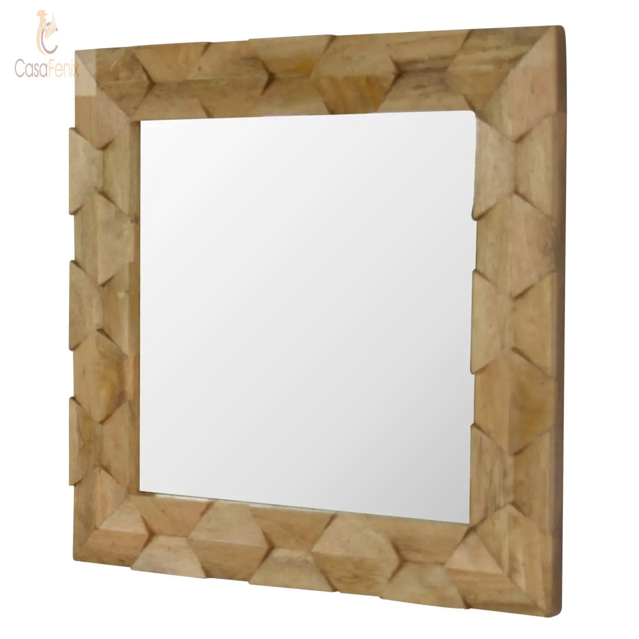 Pineapple Carved Square Wall Mirror - CasaFenix