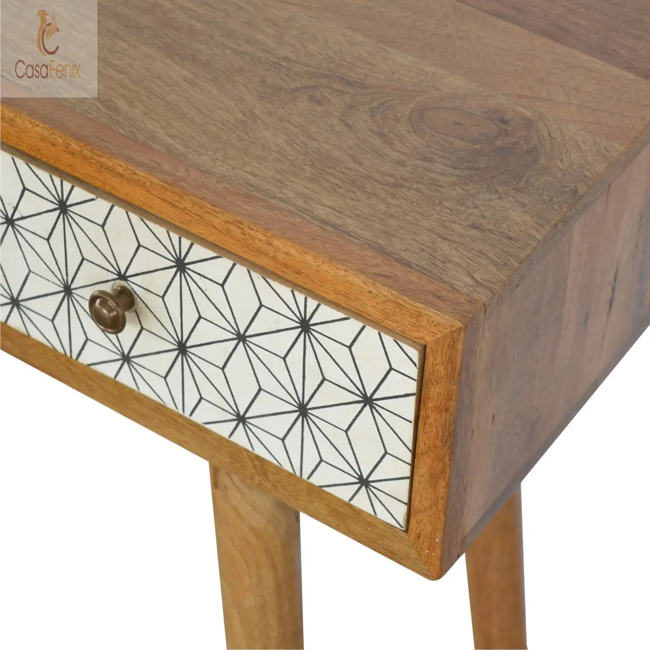 Prima Console Table 3 Drawer Desk Nordic Design 100% solid mango wood - CasaFenix