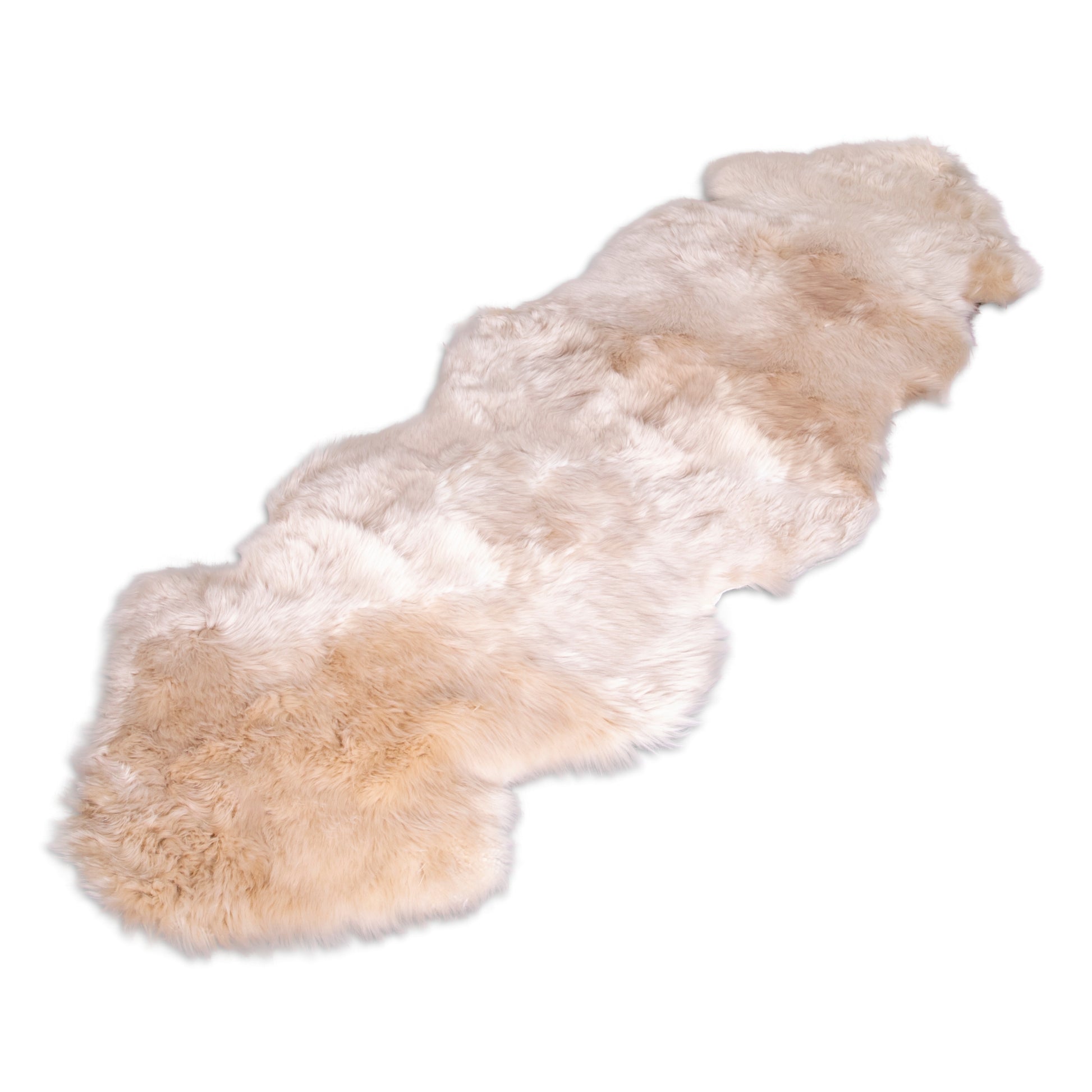 Double Beige Sheepskin Rug 240 x 60cm - CasaFenix