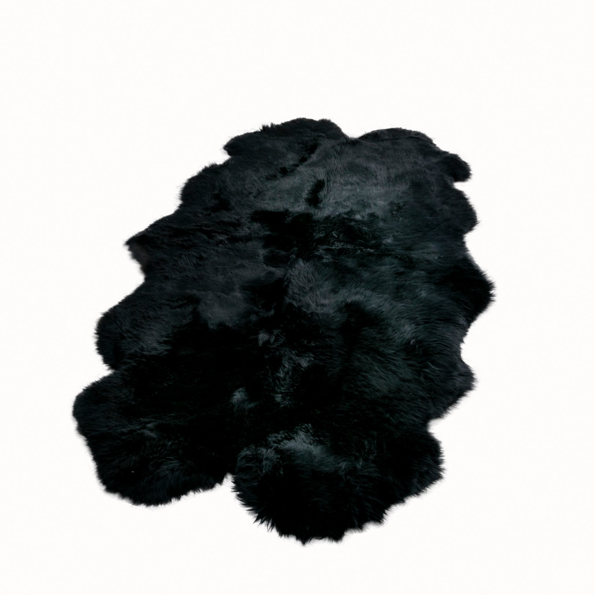 Quad Black Genuine Sheepskin Rug 240 x 120cm - CasaFenix