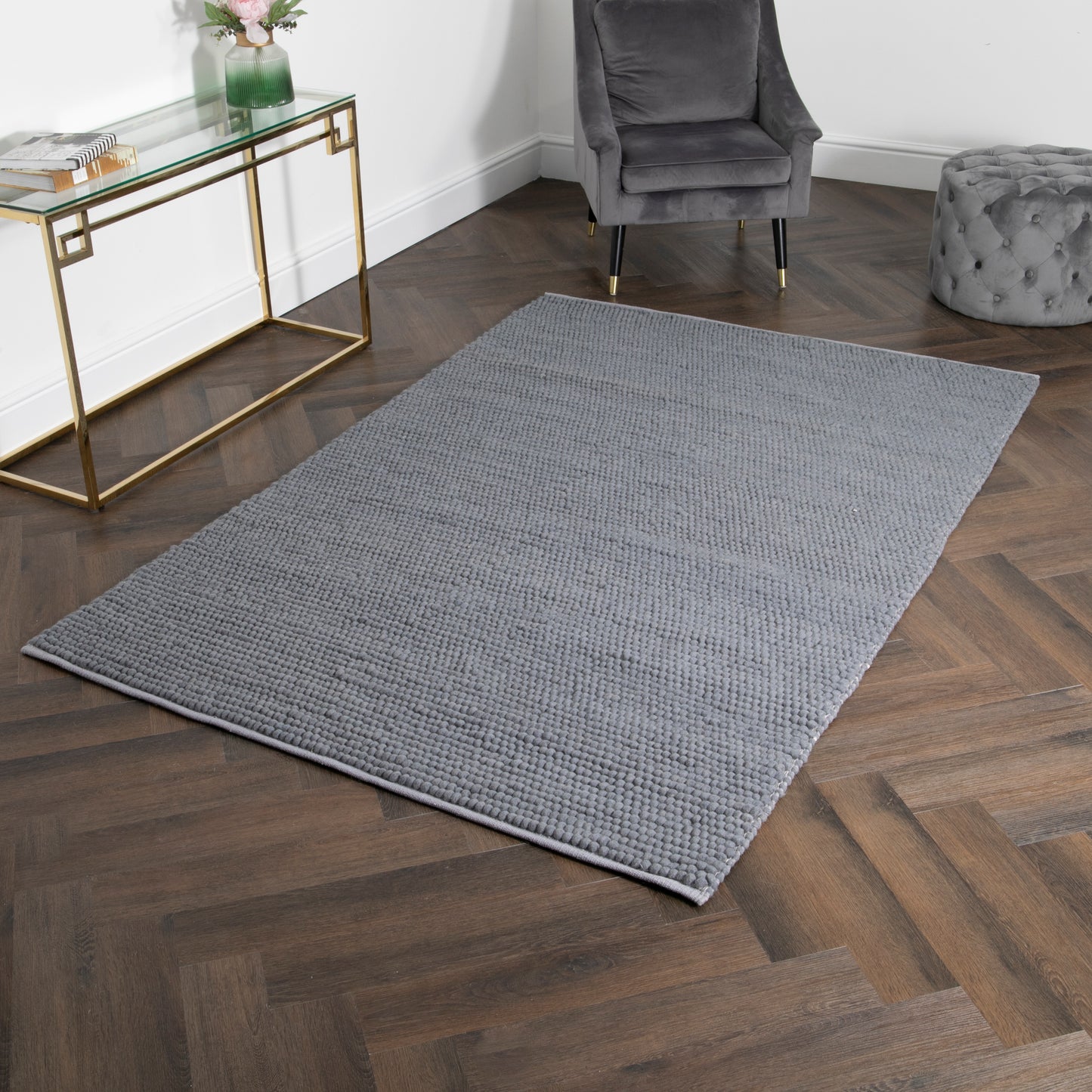 Grey Bubble Large Wool Rug 160 x 230cm Rugs CasaFenix