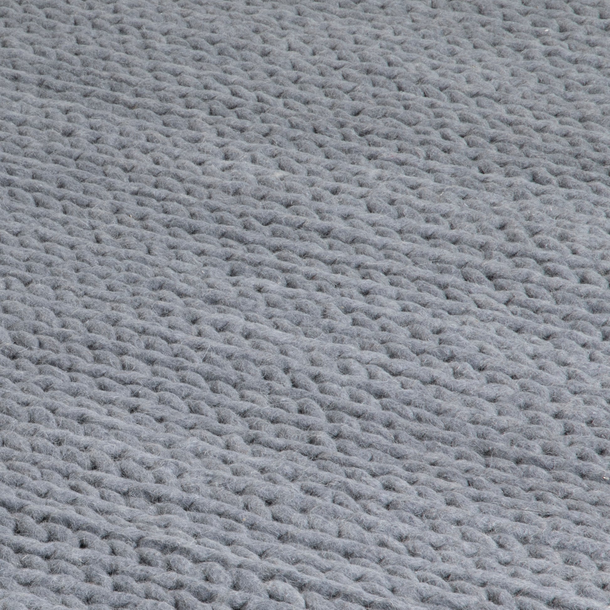 Large Knitted Grey Wool Rug 160 x 230cm Rugs CasaFenix