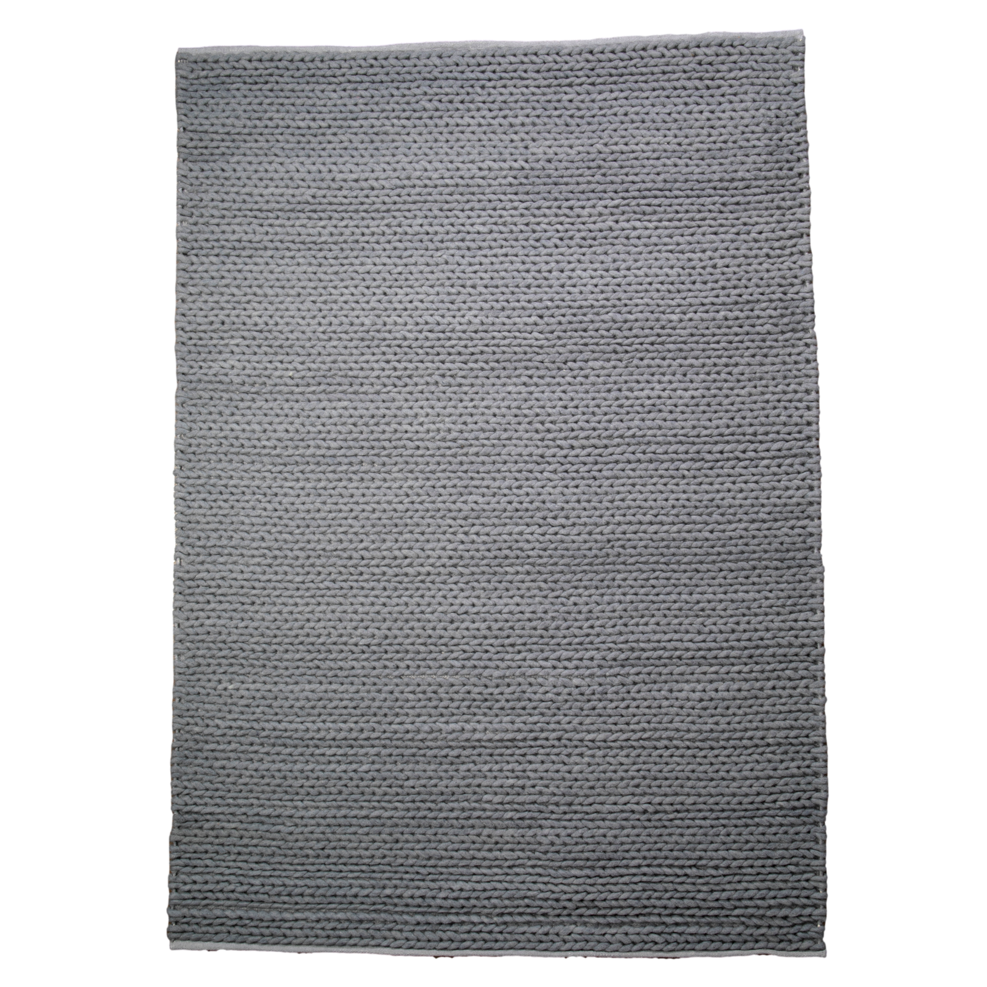 Large Knitted Grey Wool Rug 160 x 230cm Rugs CasaFenix