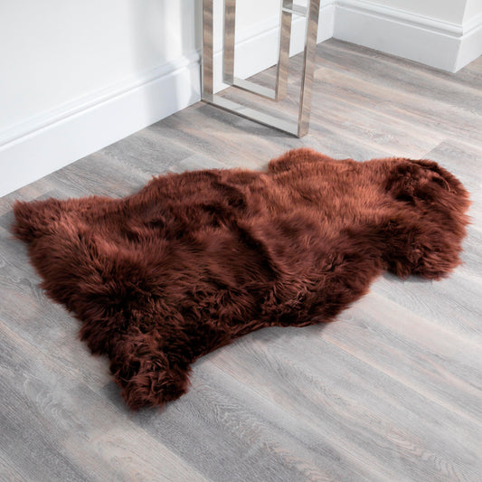 Brown Sheepskin Rug XXL 120 x 60cm 1.5kg - CasaFenix