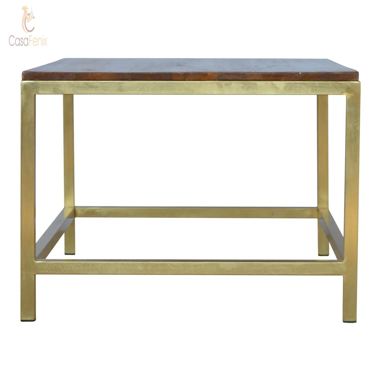 Rectangular Coffee Table with Gold Base - CasaFenix