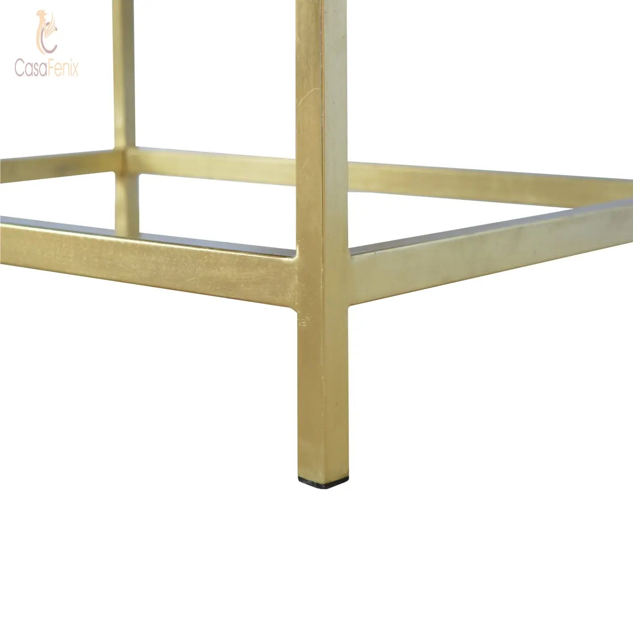 Rectangular Coffee Table with Gold Base - CasaFenix