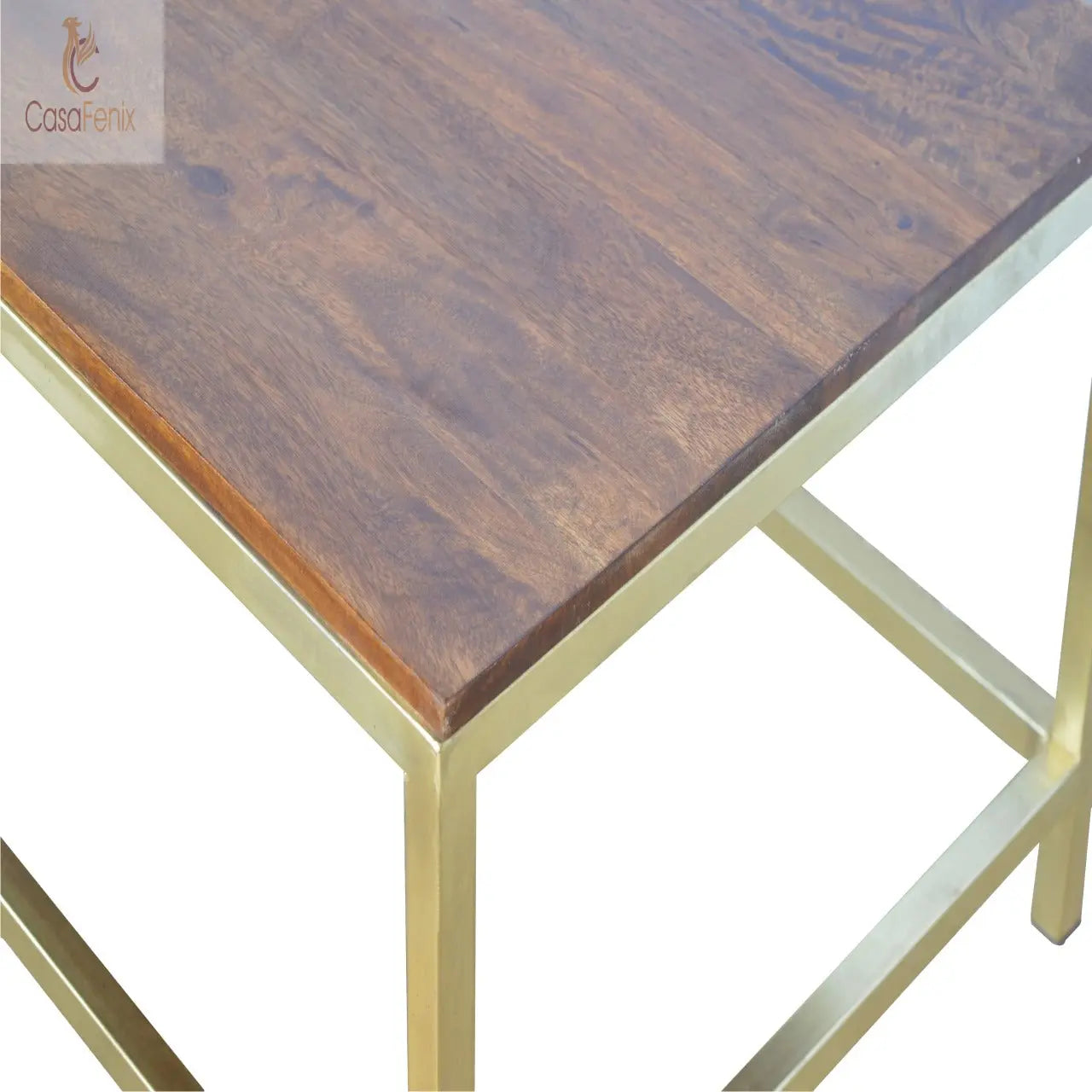 Rectangular Coffee Table with Gold Base - CasaFenix