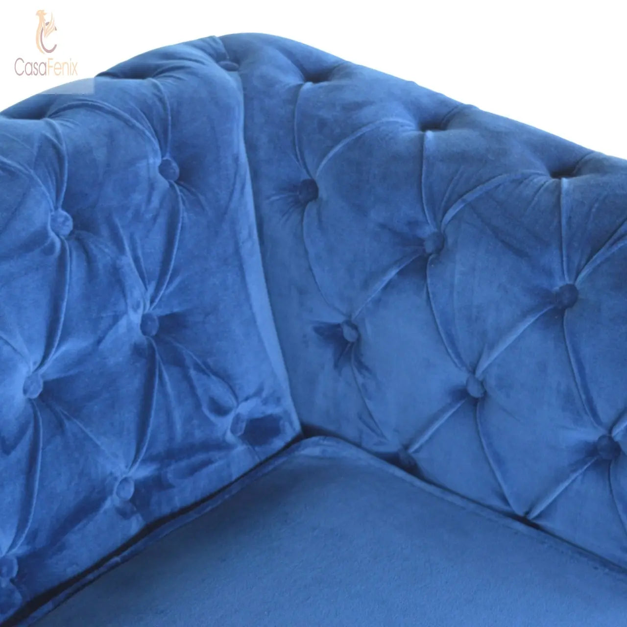 Royal Blue Velvet Chesterfield Sofa Sofa CasaFenix