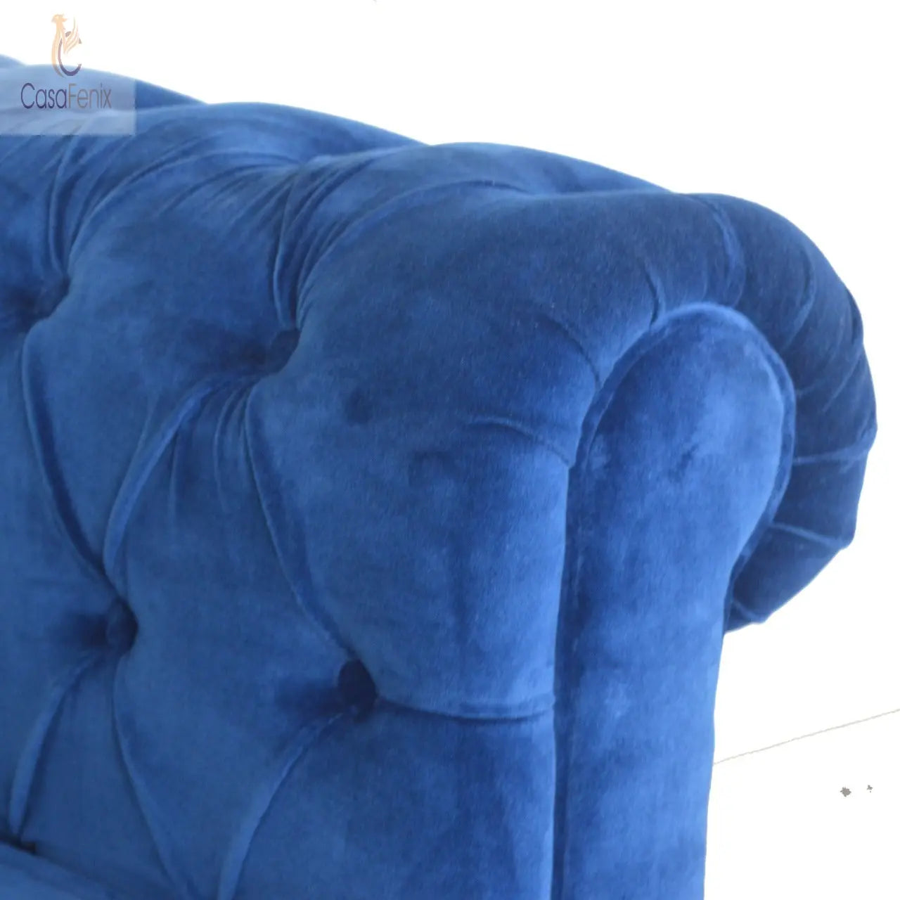 Royal Blue Velvet Chesterfield Sofa Sofa CasaFenix