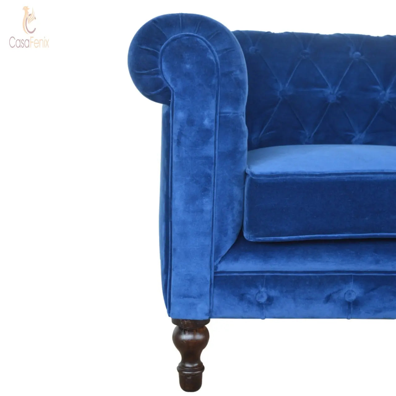 Royal Blue Velvet Chesterfield Sofa Sofa CasaFenix