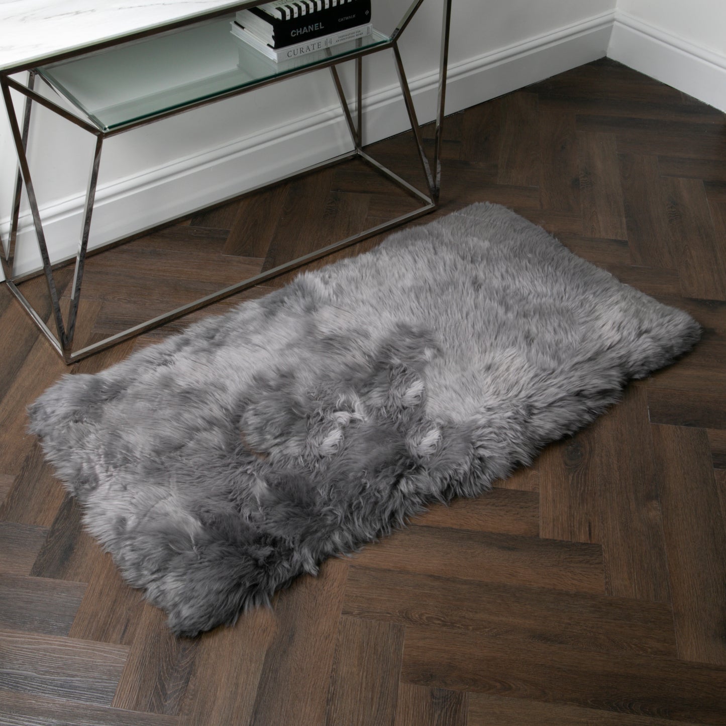 Grey Rectangle Sheepskin Rug - 70 x 140cm - CasaFenix - CasaFenix