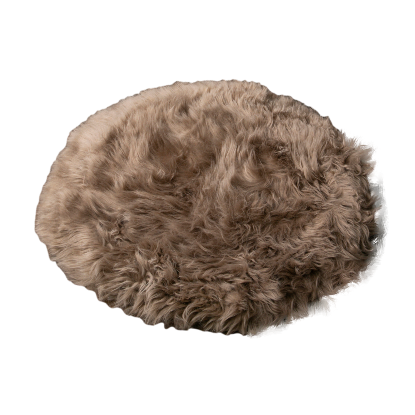 Light Brown Rectangle Sheepskin Rug - Circle 70cm Diameter - CasaFenix