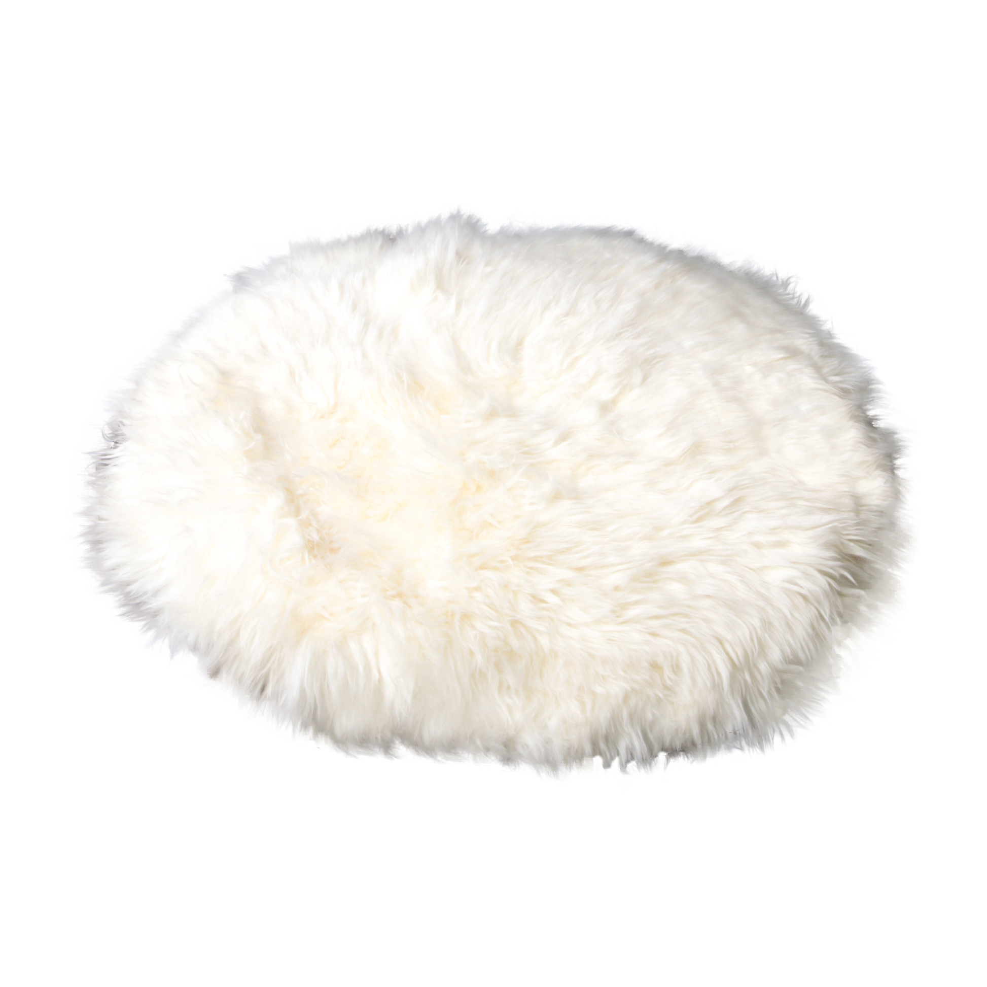 Natural Rectangle Sheepskin Rug - Circle 70cm Diameter - CasaFenix