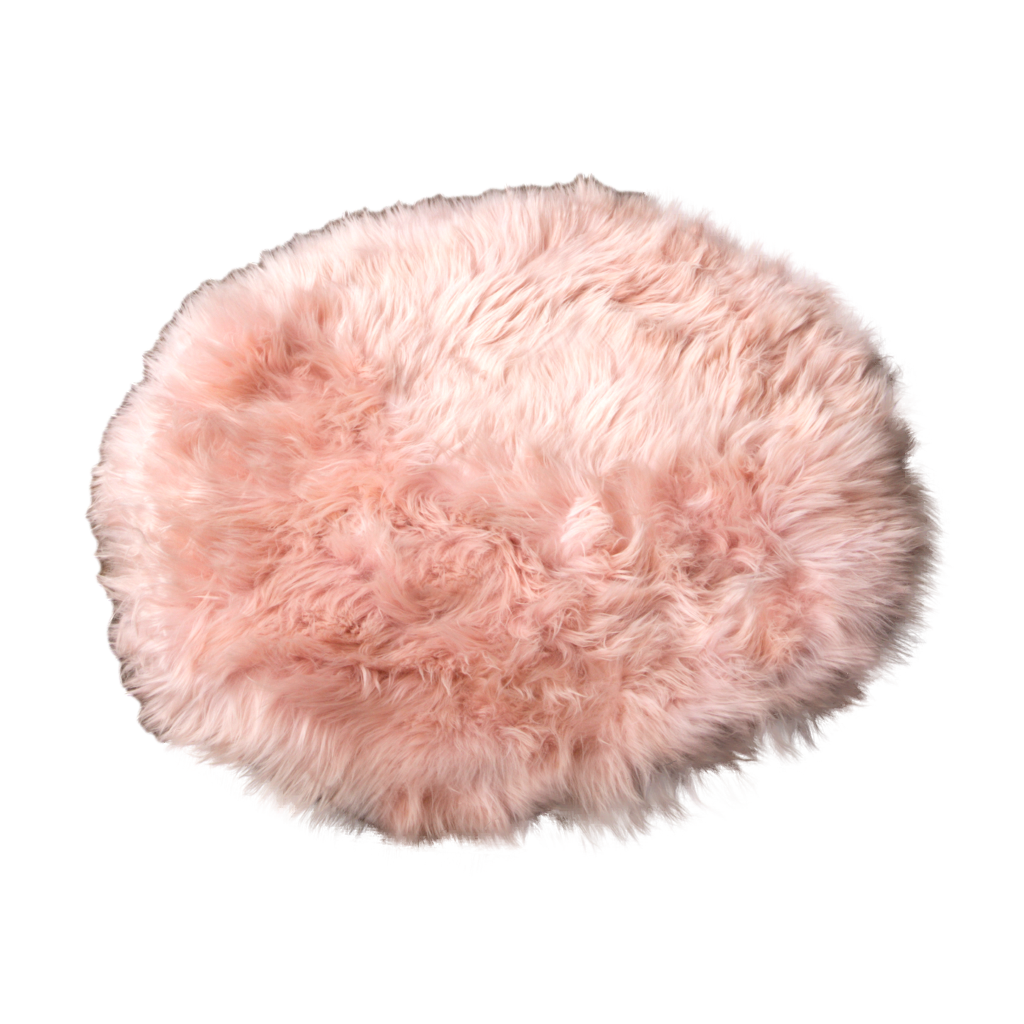 Pink Rectangle Sheepskin Rug - Circle 70cm Diameter - CasaFenix