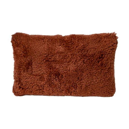 Coral Short Pile Sheepskin Cushion 50 x 30cm - CasaFenix